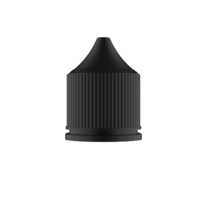 60ML V3 PET UNICORN BOTTLE WITH CRC & TAMPER EVIDENT BREAK-OFF BANDS (CLEAR BOTTLE WITH SOLID BLACK CAP)